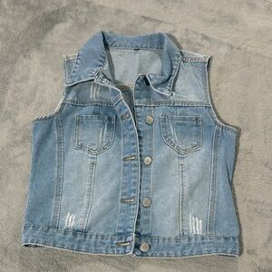 Stylish Blue Denim Vest